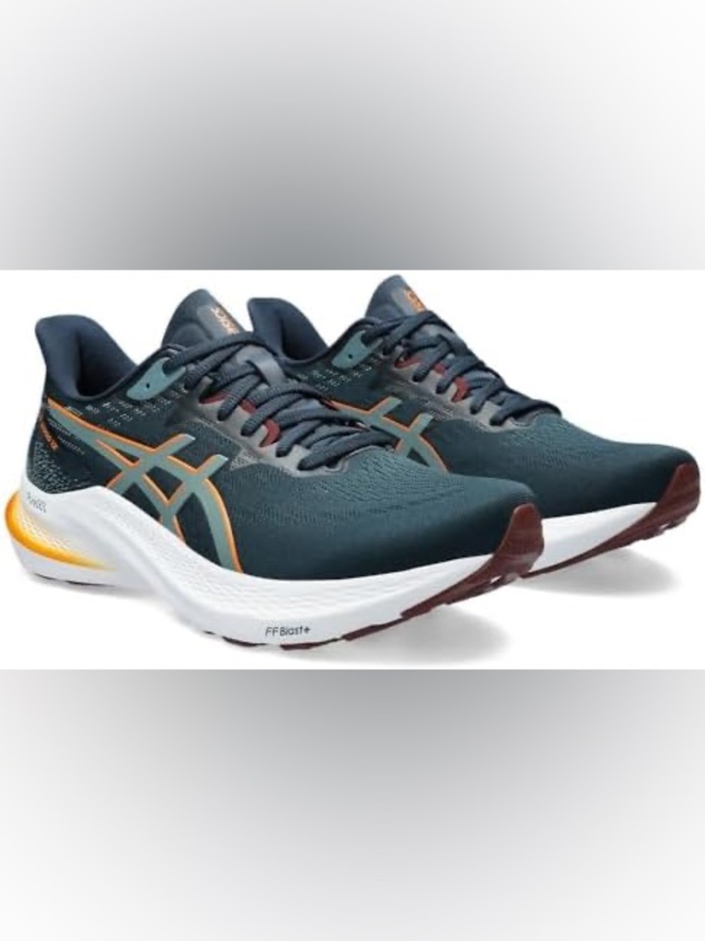 Men's Running Shoes - Teal with Orange Accents